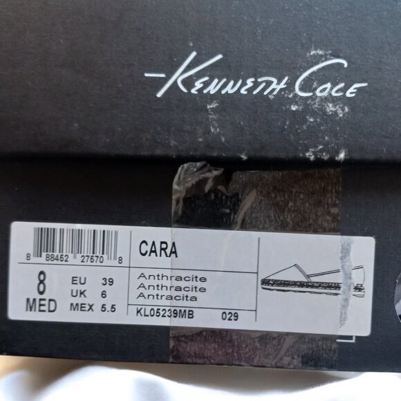 Kenneth Cole Cara Anthracite Flat Espadrille Shoes - New in Box, Size 8M - Picture 13 of 16